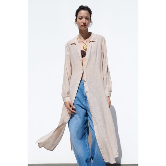 Zara Linen Button Up Tunic - Picture 9 of 13